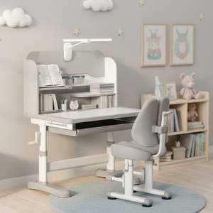 Nuevo Conjunto de Silla y <span class=keywords><strong>Escritorio</strong></span> de Estudio para Niños con Altura Ajustable, <span class=keywords><strong>Escritorio</strong></span> de Aprendizaje <span class=keywords><strong>Infantil</strong></span> Cómodo con Estantería, Tendencia 2026 - Product Image 1
