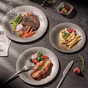 Assiettes en acier inoxydable à motif vague d'eau, vaisselle élégante pour restaurant, <span class=keywords><strong>service</strong></span> <span class=keywords><strong>de</strong></span> restauration et <span class=keywords><strong>de</strong></span> traiteur - Product Image 6