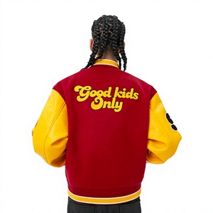 Chaqueta Bomber Varsity de Alta Calidad para Hombre, Personalizada, Estilo Urbano, Cuero Genuino, Parche Bordado, Resistente al Viento, Cuello Acanalado Ecológico - Product Image 4