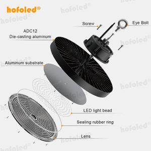 Lampe suspendue <span class=keywords><strong>pour</strong></span> hall d'exposition à haut lumen et anti-éblouissement, projecteur industriel <span class=keywords><strong>suspendu</strong></span> longue durée de vie, 100W-240W, lampes LED UFO <span class=keywords><strong>pour</strong></span> hauts plafonds - Product Image 2