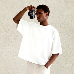Camiseta Blanca con Logotipo Personalizado al por Mayor, Camiseta de Hombre de Alta Calidad, Gráfica, 100% Algodón, Estilo Urbano, Holgada, Informal - Product Image 1
