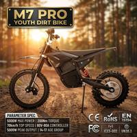 BlazeTrek M7 Pro All-Terrain Teens Electric Dirt Bike 60V 27Ah Lithium Battery 5000W Motor 70KPH Speed Damping Shock Factory