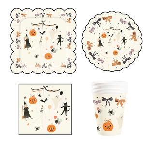 DAMAI Halloween Party Disposable Paper Plates Customized Pumpkin <b>Witch</b> Cat Printing Paper Dessert Plates Tableware Sets - Product Image 4