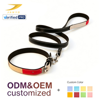 Collier et laisse pour chien en PU, couleurs contrastées, élégant, avec anneau en D métallique, ensemble de promenade en cuir pour chien, vente en gros OEM