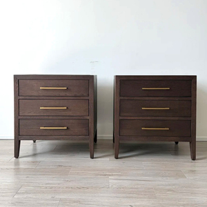 French Vintage Solid Oak Nightstand RH Style Distressed <strong>Bedside</strong> <strong>Table</strong> Lamp Platform Modern <strong>Antique</strong> for Bedroom/Living Room - Product Image 1