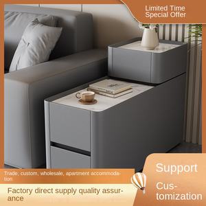 Table d'appoint d'angle multifonctionnelle de luxe moderne avec recharge sans fil intelligente, mobilier de chevet pour salon et décoration intérieure - Product Image 2