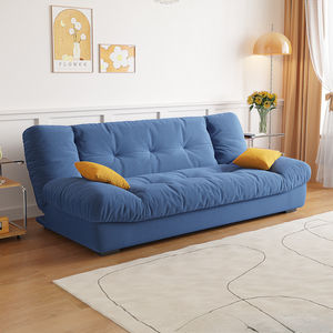 Modern Minimalist Light <strong>Blue</strong> <strong>Sofa</strong> <strong>Bed</strong> in Cream Style, Suitable for Living Rooms, Hotels and Apartments. - Product Image 2