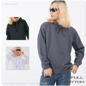Peso pesado 100% algodón sudaderas <span class=keywords><strong>con</strong></span> capucha en blanco hombres logotipo impreso personalizado hombres 450 Gsm grueso Unisex francés Terry sudaderas <span class=keywords><strong>con</strong></span> capucha sueltas - Product Image 2