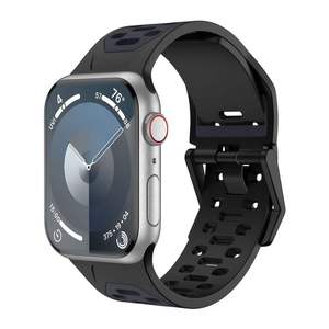 Bracelet de montre en silicone en gros pour Apple Watch S10 11 46mm Ultra 49mm SE 44mm, bracelet de sport bicolore - Product Image 6