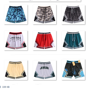 2425 yeni erkek diz boyu basketbol futbol şort yüksek kalite yaz sokak moda İpli kapatma ile katı desen - Product Image 1