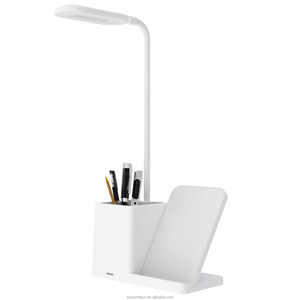 Multifunctional Wireless Charger Pen Holder with LED Desk <strong>Lamp</strong> Certified 15W Fast <strong>Charge</strong>, CE/FCC/RoHS (Black/White) - Product Image 2