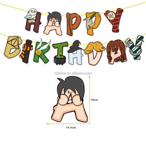 Joli <span class=keywords><strong>Harry</strong></span> anniversaire <span class=keywords><strong>Potter</strong></span> fête décoration joyeux anniversaire thème magique assistant magique école ballons dessin animé gâteau Topper - Product Image 4