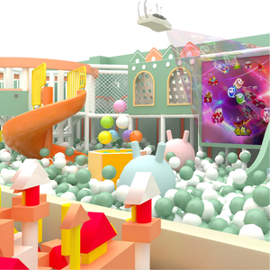 AOLEAO TQB-209 Macaron Mint Green Children's <b>Indoor</b> Playground <b>Slides</b> Ball Pit Climbing Game Combination Equipment Max Capacity - Product Image 2