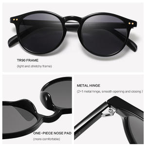 Gafas de Sol Redondas Conchen TR90 Negras Polarizadas UV400 para Mujer, Protección Solar, Moda, Viajes, Conducción - Product Image 5