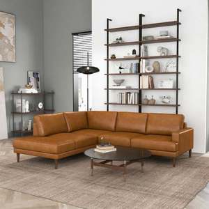 Modern L Shaped Modular Pu4 Seat Left-Facing Tan Sectional <b>Sofa</b> <b>Bed</b> High Quality Living Room Furniture - Product Image 3