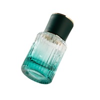 Flacon de parfum MiLang, nouveau design unique, vert dégradé noir, fond épais, 30 ml, vaporisateur fin, bouchon à vis, flacon en verre avec écran