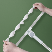 Serpillère multifonction écologique en alliage d'aluminium et acier inoxydable à long manche en plastique pour le nettoyage des fenêtres et des sols, raclette en papier rigide