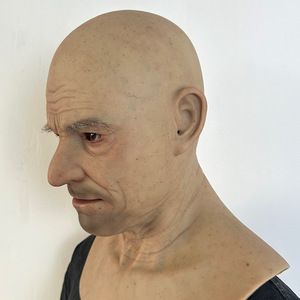 Maschera in Silicone Realistica HLC ODM con Occhi in Vetro, Design Diverso, Nonno Maschio Anziano, per Performance - Product Image 3