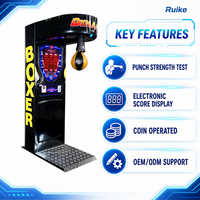 Ruike QJJ923 Machine de boxe électronique d'intérieur, Distributeur automatique de boxe, Machine de frappe, Machine d'arcade en métal et acrylique 110/220V Mini