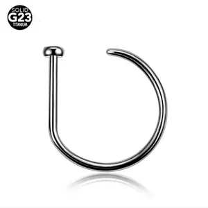 Type "D" anneaux de nez En Titane Médical F136 Piercing bijoux multi-usages