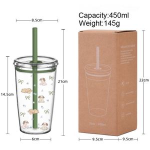 Vasos de Plástico Transparente Personalizados para Té con Leche, Aptos para Café, Hechos de Tritán, con Pajitas - Product Image 6