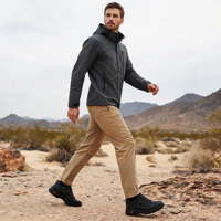 Chaussures de travail décontractées pour hommes, tige en cuir véritable, à lacets, antidérapantes, semelle extérieure en PVC résistante à l'usure, chaussures de marche en plein air 20260811-1