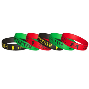 Fournisseur Personnalisé Afro-Américain Emancipation Esclavage Social CélébrationSafe Non-Toxic Silicone Bracelets - Product Image 1