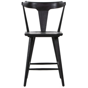 Taburete de Bar Ripley de Roble Negro, Chapa de Roble, Roble Macizo, Taburete Alto Resistente de Roble Negro para Bar en Casa y Comedor - Product Image 1