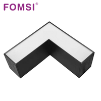 FOMSI 20W L forme aluminium 3CCT réglable LED pendentif bureau intérieur lustre décoratif en forme de L LED plafonniers linéaires
