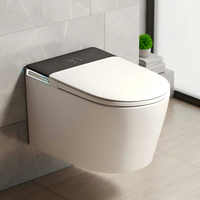 Toilette intelligente moderne avec affichage numérique, eau chaude instantanée, toilette murale intelligente pour les constructions de résidences en hauteur