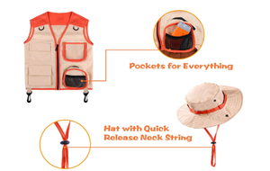Đồ Chơi Trẻ Em Bộ Dụng Cụ Khám Phá Áo Vest Hàng Hóa Safari Bộ Dụng Cụ Phiêu Lưu Ngoài Trời Ống Nhòm Còi La Bàn Bộ Kính Lúp Quà Tặng Khuyến Mãi - Product Image 2