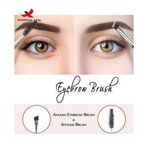 Pinceau de maquillage professionnel en poils synthétiques à double embout, coudé pour sourcils, vente en gros à bas prix - Product Image 4