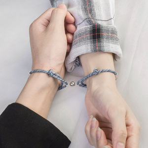 One Deer With You <b>Couple</b> <b>Bracelet</b> Magnetic Woven Design For Lovers Gift Unisex Jewelry Tibetan Silver SS 005 - Product Image 3