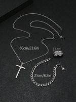 Ensemble de 3 bijoux vintage croix sombre, tendance européenne et américaine, très vendus, inaltérables, vente en gros
