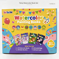 Individuelles Aquarell-Malbuch für Kinder Spiralgebunden DIY Zeichenblock Geschenk mit Pinsel 24 Sets Vollfarbdruck Notizbuch