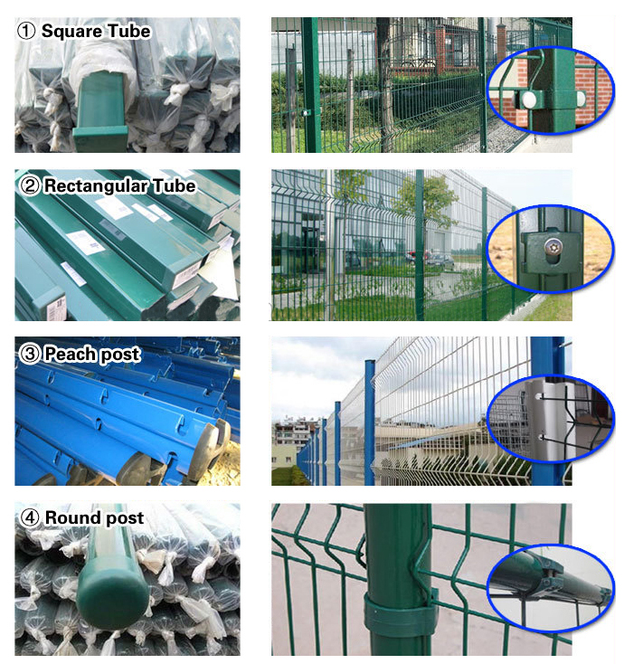 Decorative Wrought Iron 3D Wire Mesh Fence Green Vinyl Coated 1030mm height