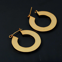 Magnifiques boucles d'oreilles créoles ouvertes minimalistes modernes en argent plaqué, légères et élégantes pour femmes