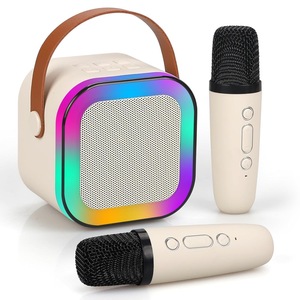 K12 儿童卡拉 OK 麦克风音箱机蓝牙无线卡拉 OK 麦克风音箱带 RGB LED 灯女孩男孩礼物 - Product Image 2