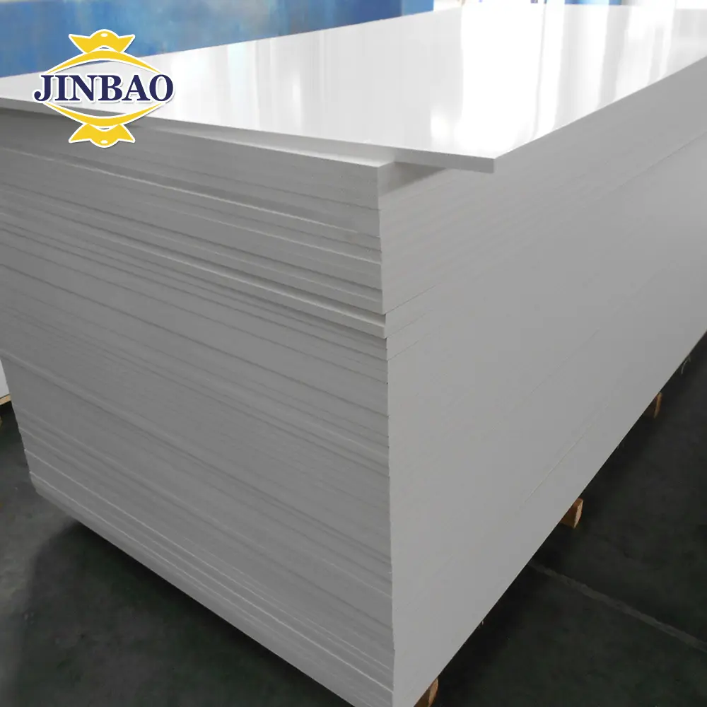 JINBAO pabrik Cina 50mm 18mm laminasi celuka pvc lembaran papan busa valas papan busa warna putih besar papan busa PVC kaku