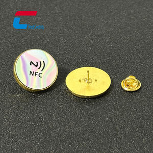 Impression personnalisée en alliage de zinc 13.56MHz NTAG213 215 216 NFC Tag Épinglette Badge <span class=keywords><strong>Broche</strong></span> NFC Épingle en émail - Product Image 4