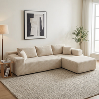 Canapé modulaire capitonné personnalisable pour appartement avec rembourrage en mousse haute densité, 3 places, canapé-lit en tissu lavable