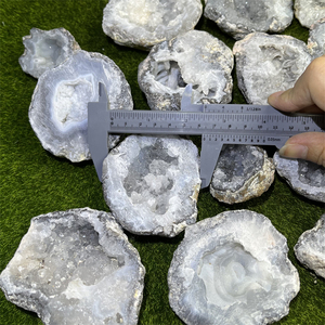 Commercio all'ingrosso di alta qualità naturale Reiki <span class=keywords><strong>pietra</strong></span> spirituale pietre di guarigione messicano agata di cristallo <span class=keywords><strong>Geode</strong></span> per la decorazione - Product Image 5