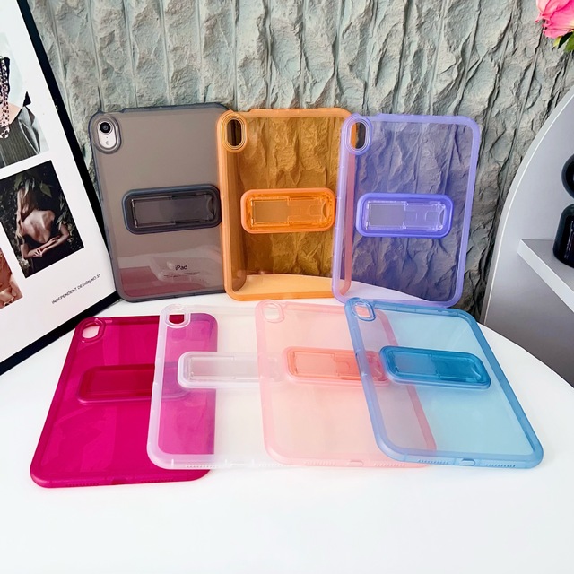 Fully Transparent Jelly Colored Tablet Case With Foldable Stand for iPad PRO11 2024/2025 TPU Case for iPad