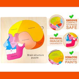 Puzzle anatomi otak kayu 16 bagian struktur otak biologi Jigsaw <span class=keywords><strong>STEM</strong></span> pendidikan mainan anak-anak untuk anak laki-laki perempuan usia 3 + Tahun - Product Image 6
