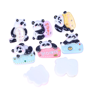Lindo Llavero con Diseño de Panda con <span class=keywords><strong>la</strong></span> Frase 'Buena <span class=keywords><strong>Suerte</strong></span>, Trabaja Duro para Ganar Dinero', Materiales para Joyería de Resina y Manualidades - Product Image 3