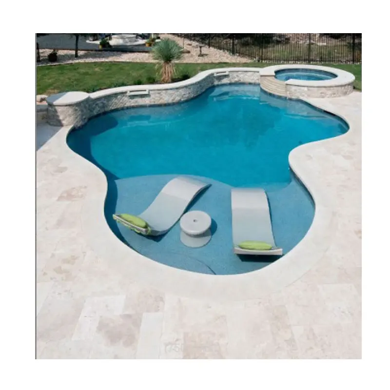 Azulejos travertino piscina ao ar livre enfrentamento telha pavimentadora decoração parede de pedra flexível telhas travertino retangular