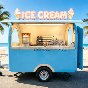 Beau luxe toit rond fromage ouvert chocolat Churros collation sucrée bonbons camion de nourriture remorque avec places assises terrasse - Product Image 3