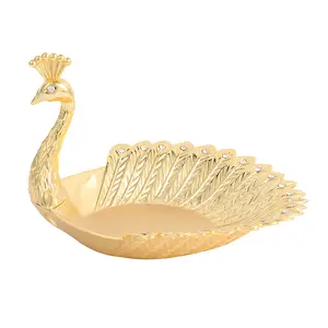 มาใหม่โลหะ Swan ทองขนมผลไม้ชามขนมขบเคี้ยวจานตะกร้าผู้ถือ Swan รูปร่างผลไม้แห้งจานสําหรับห้องครัว
