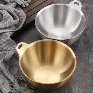 ชามสลัดสแตนเลสมีหูจับ ขนาด 13-17.9 ซม. ชามทำอาหารสำหรับราเมน บะหมี่เย็น และการผสมอาหาร - Product Image 1