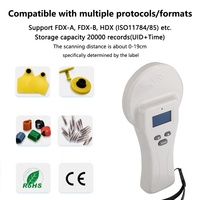 134,2 kHz Rfid Fdx a B HDX Animal Ear Tag Glass Tag Microchip Chip Reader Scanner para perro cabra mascota pez oveja ganado